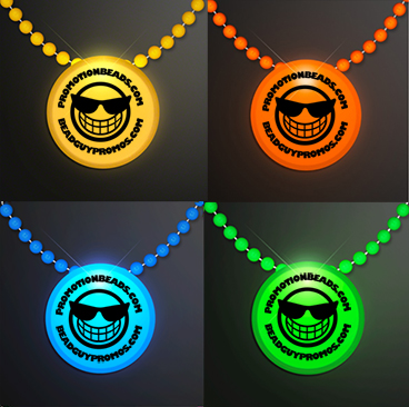 2 Inch COLOR FILLED LED Mardi Gras beads-#A2LEDCOLORM